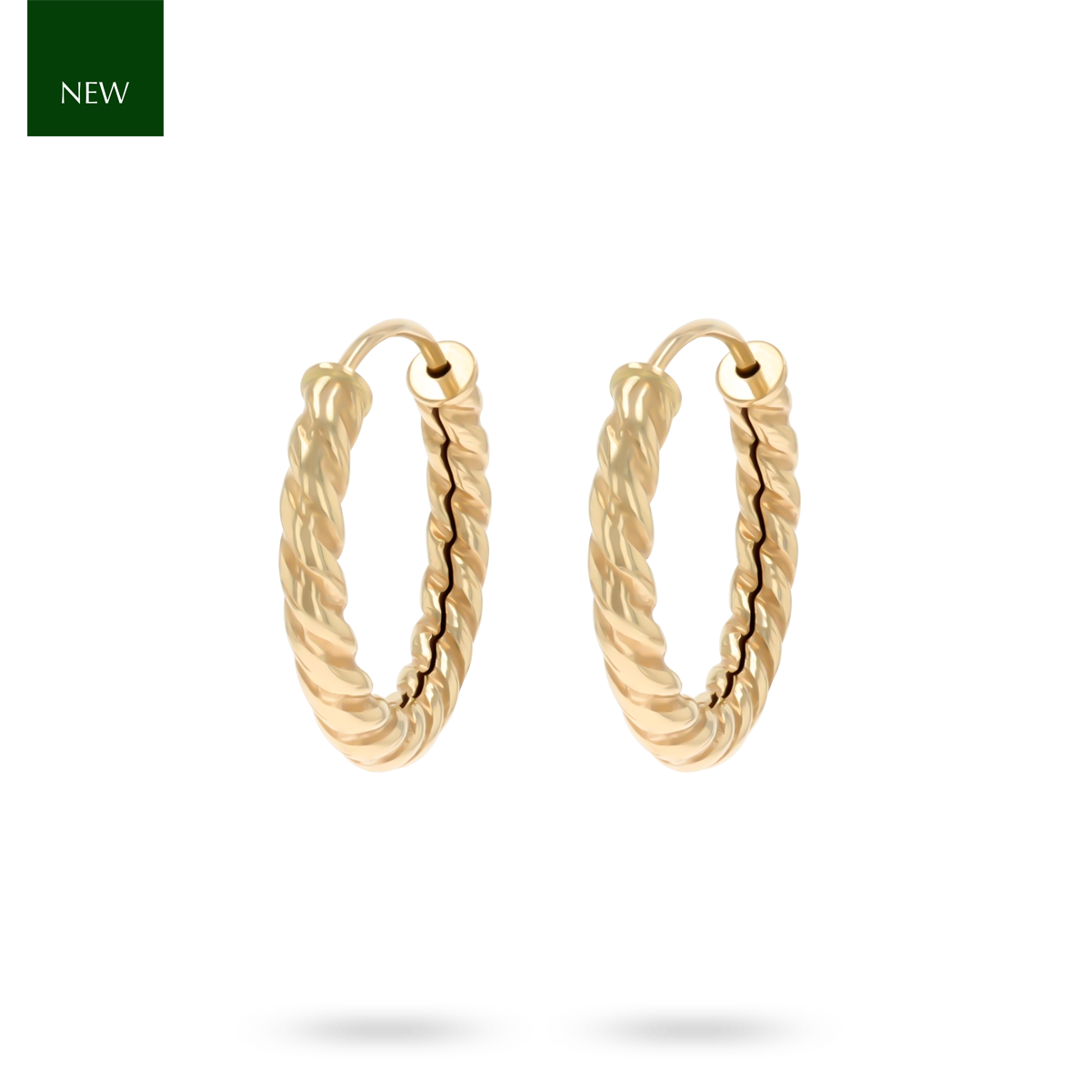 9ct Yellow Gold Twisted Sleeper Earrings