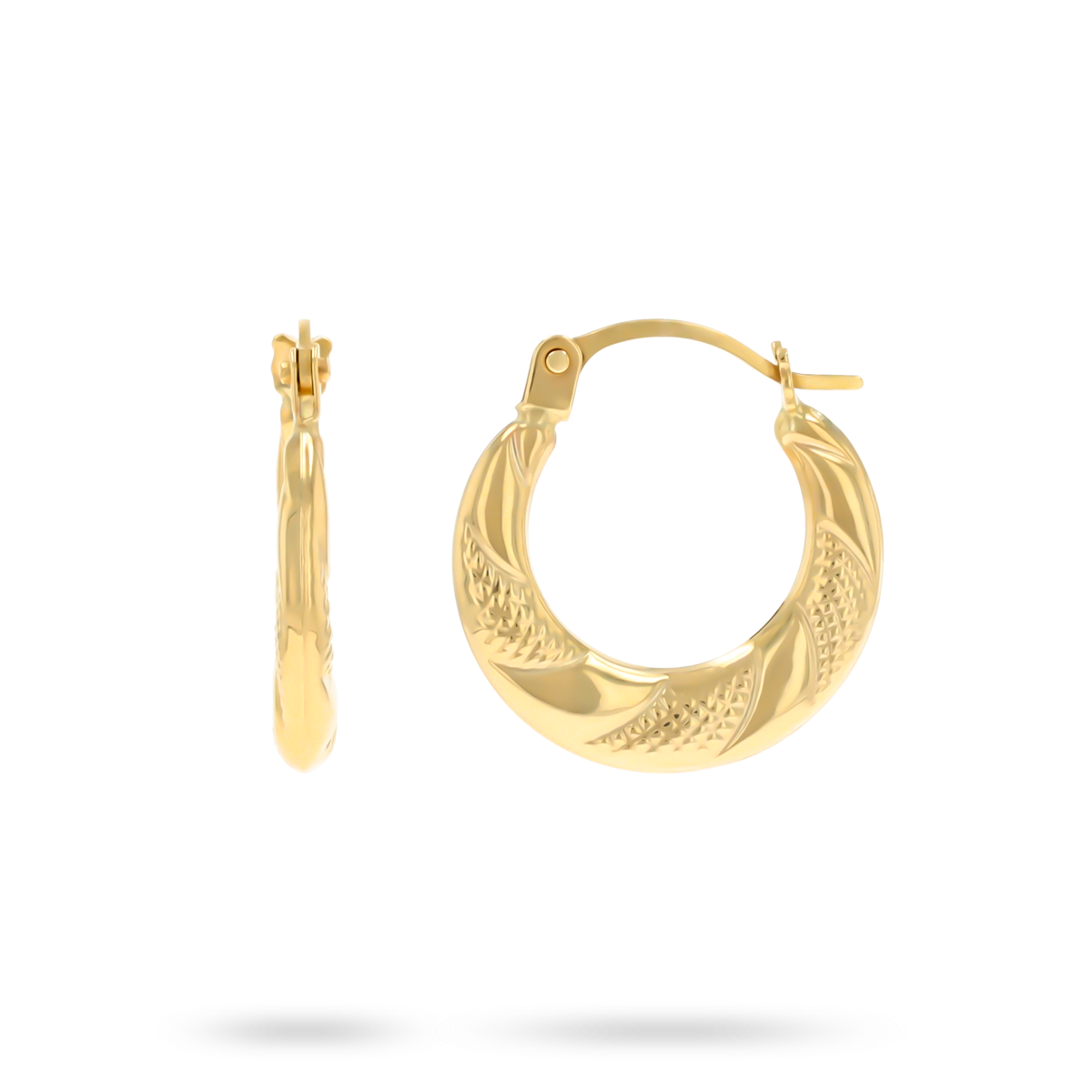 9ct Yellow Gold 8mm Diamond Cut Twisted Creole Earrings