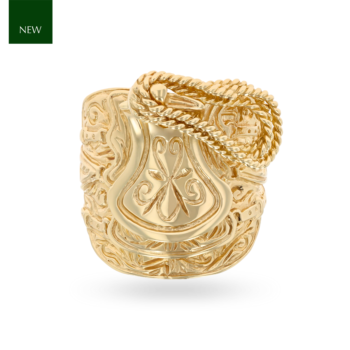 9ct Yellow Gold Large Size Saddle Ring