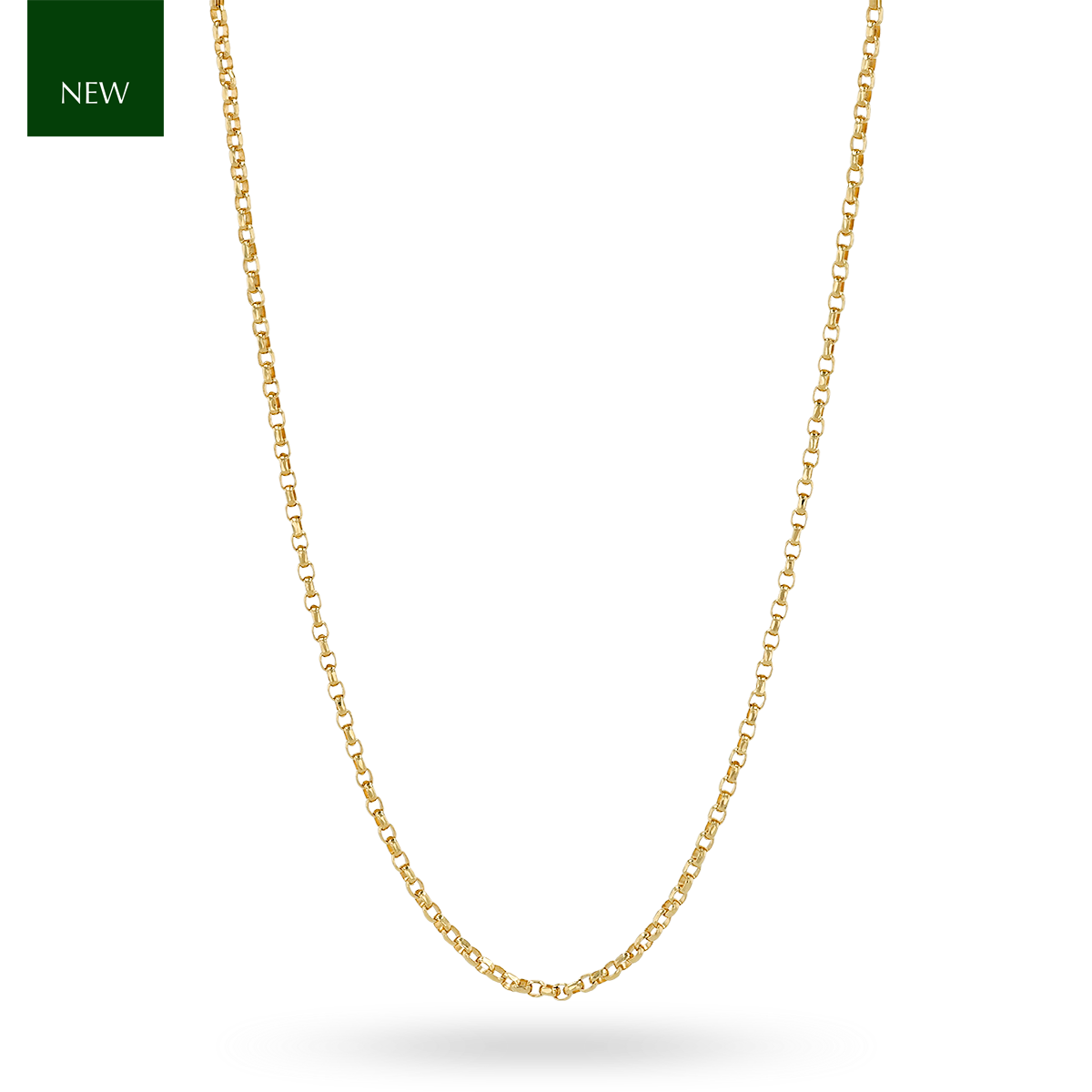 18ct Yellow Gold 16-18" Diamond Cut Belcher Chain