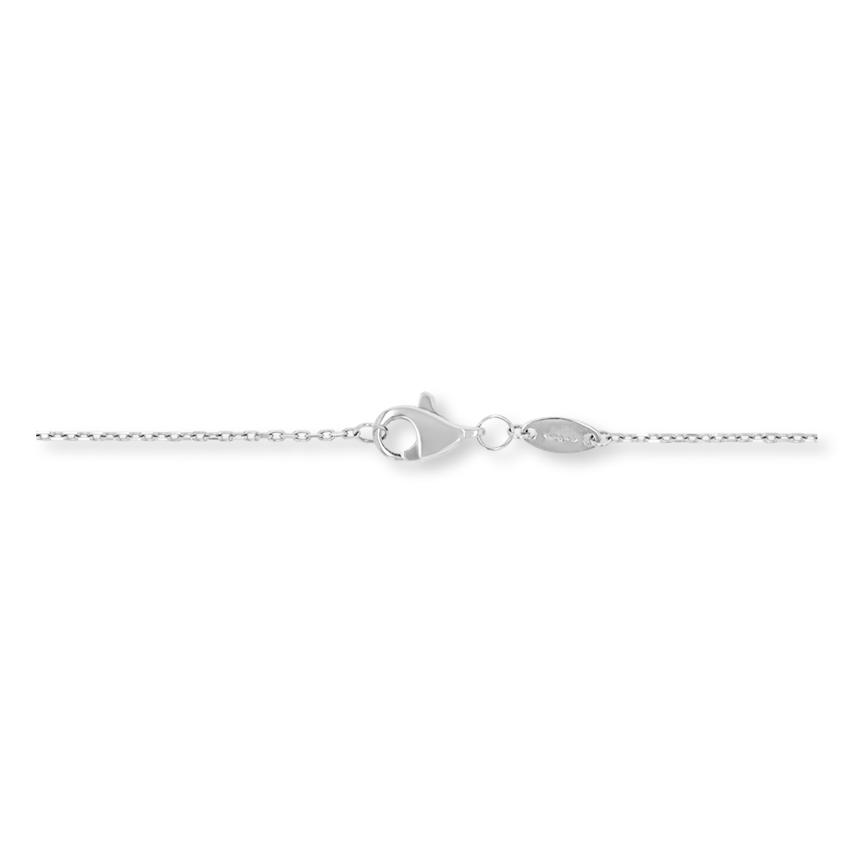 9ct White Gold Bezel Set Cubic Zirconia Droplet Necklace