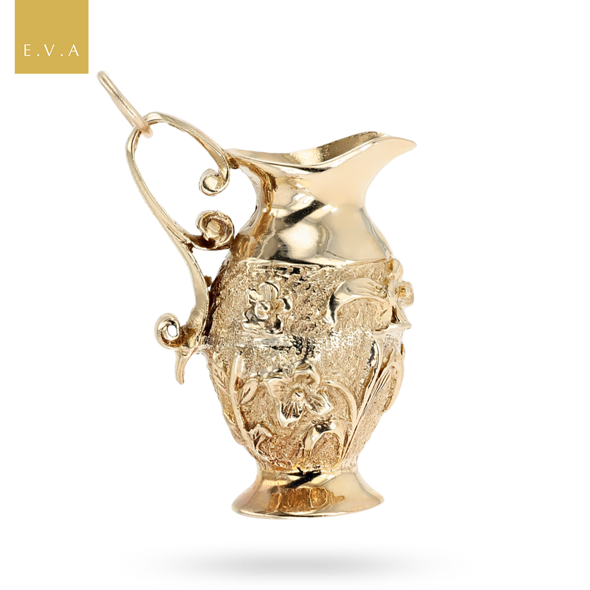 9ct Yellow Gold Floral Ornate Jug Charm