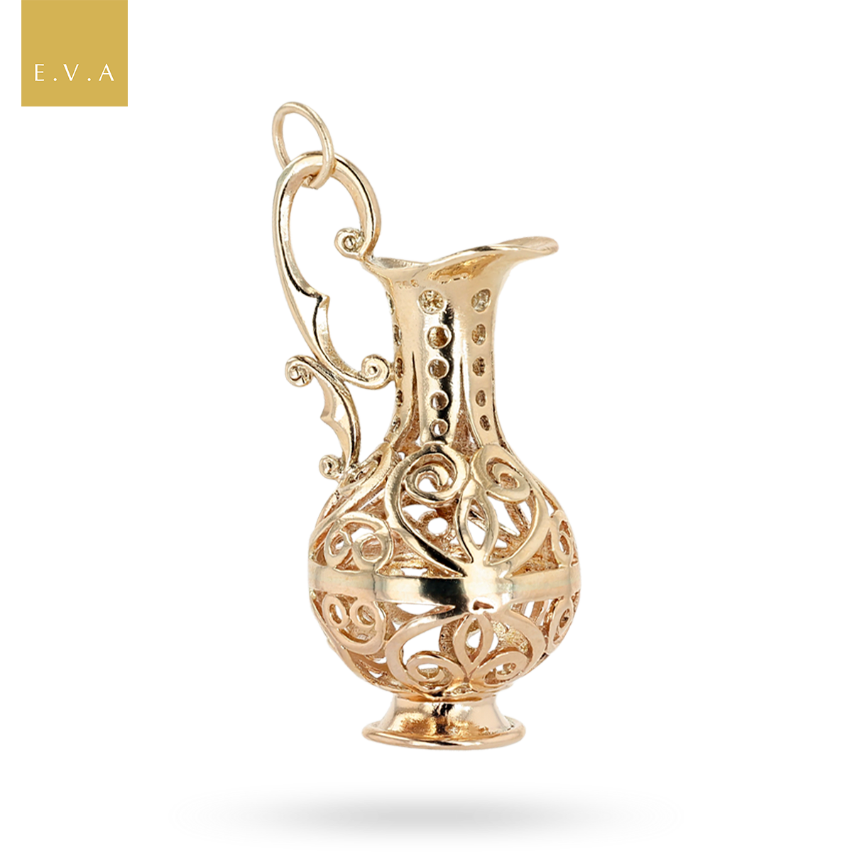 9ct Yellow Gold Scroll Jug Charm