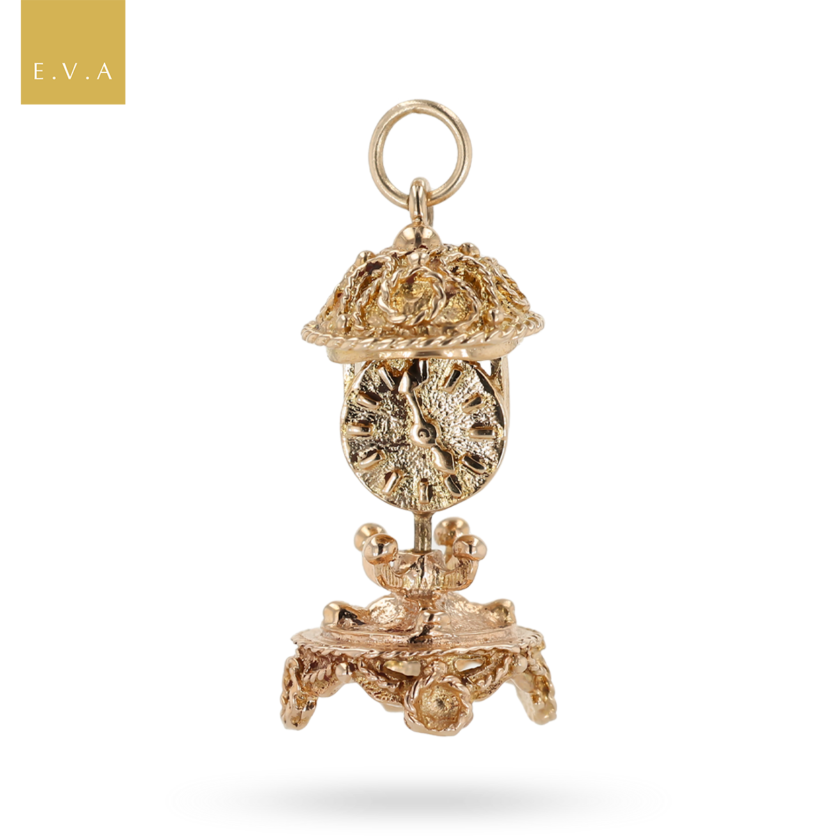 9ct Yellow Gold Moveable Mantle Clock Charm