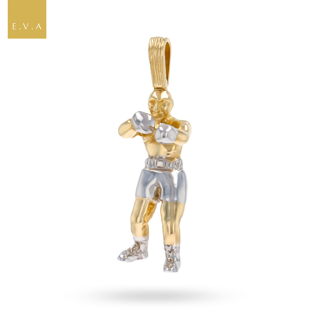 9ct Yellow & White Gold Boxer Pendant