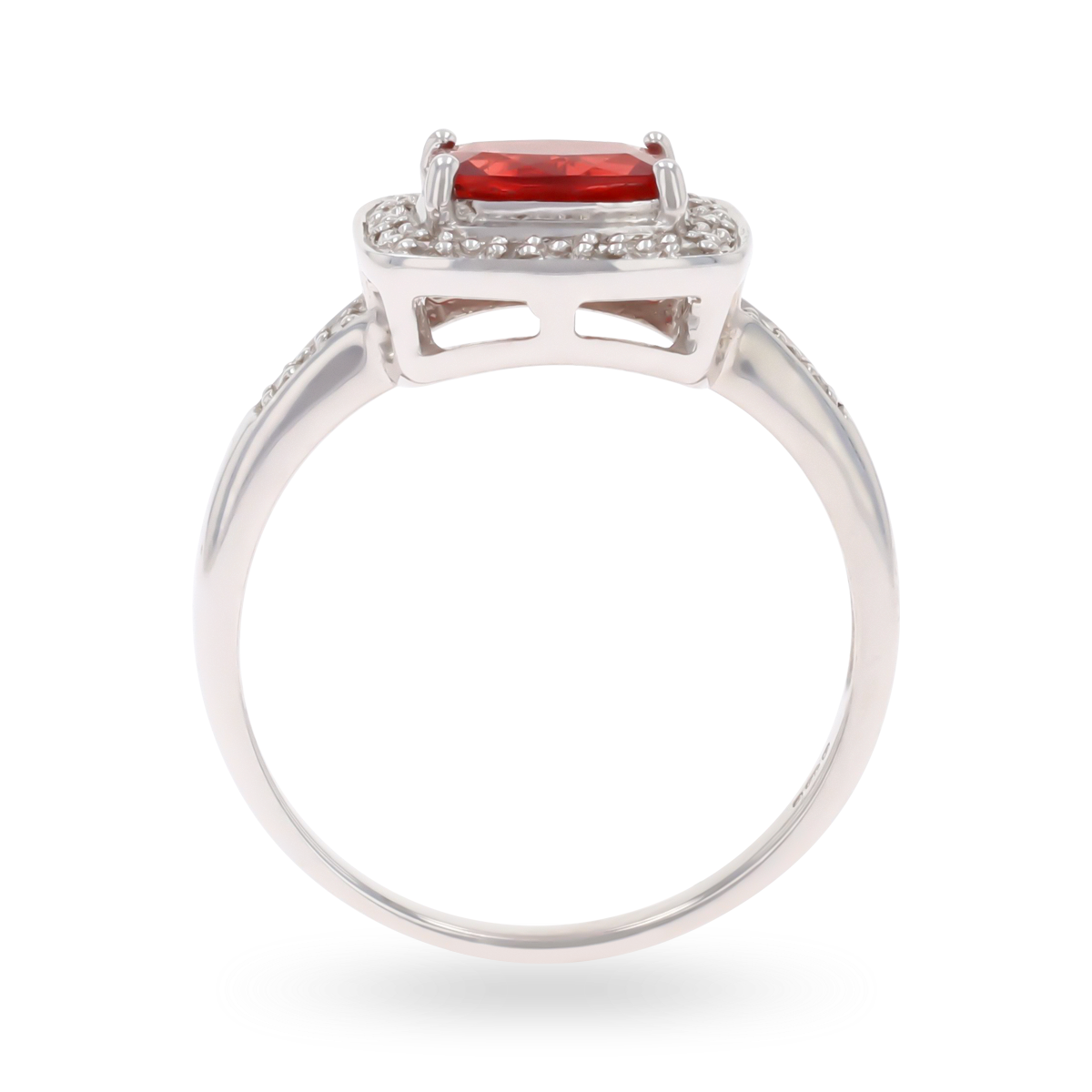 9ct White Gold Oregon Sunstone & Diamond Cluster Ring