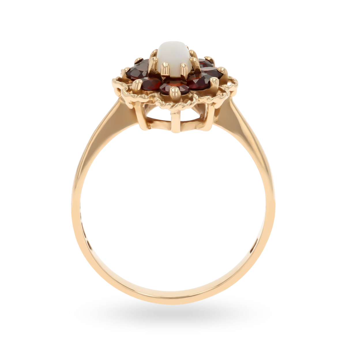 9ct Yellow Gold Opal & Garnet Cluster Ring