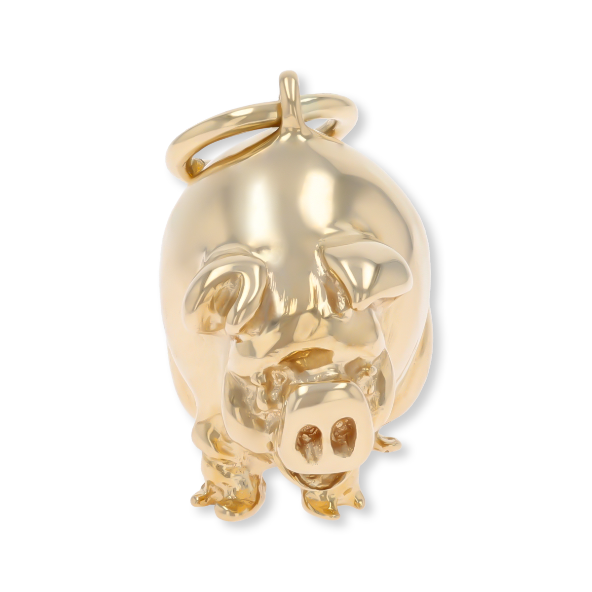 9ct Yellow Gold Large Pig Charm