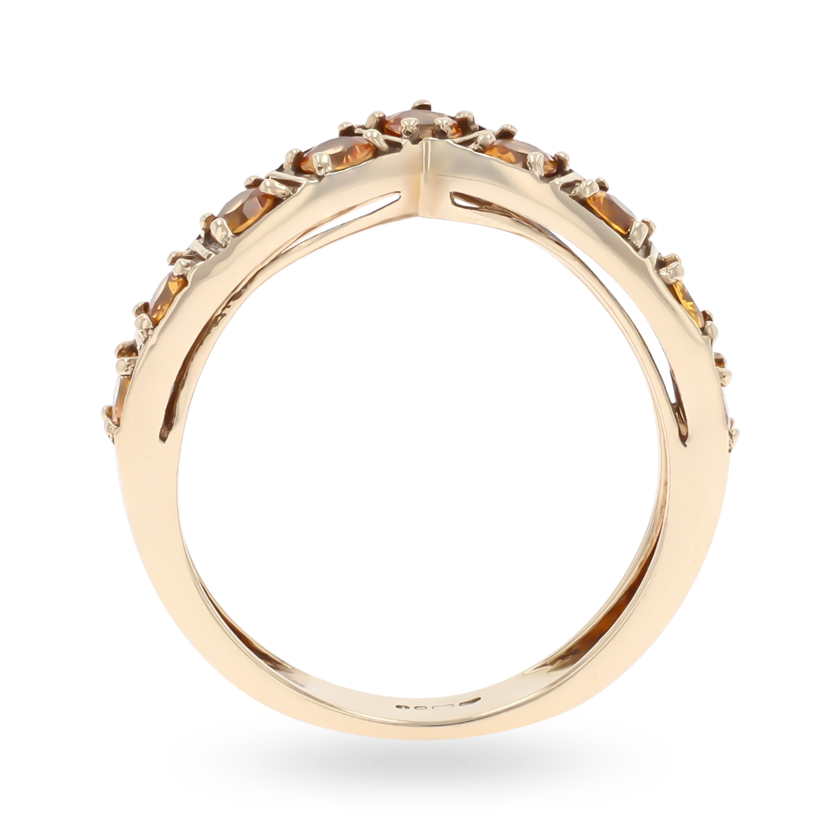 9ct Yellow Gold Citrine Wishbone Ring