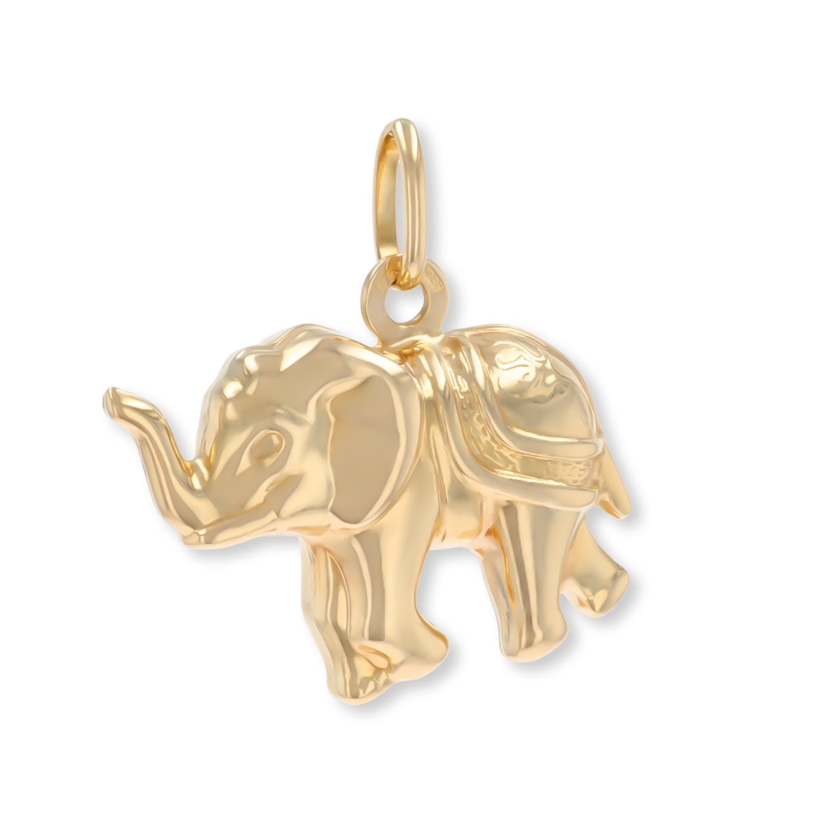 9ct Yellow Gold Hollow Elephant Pendant