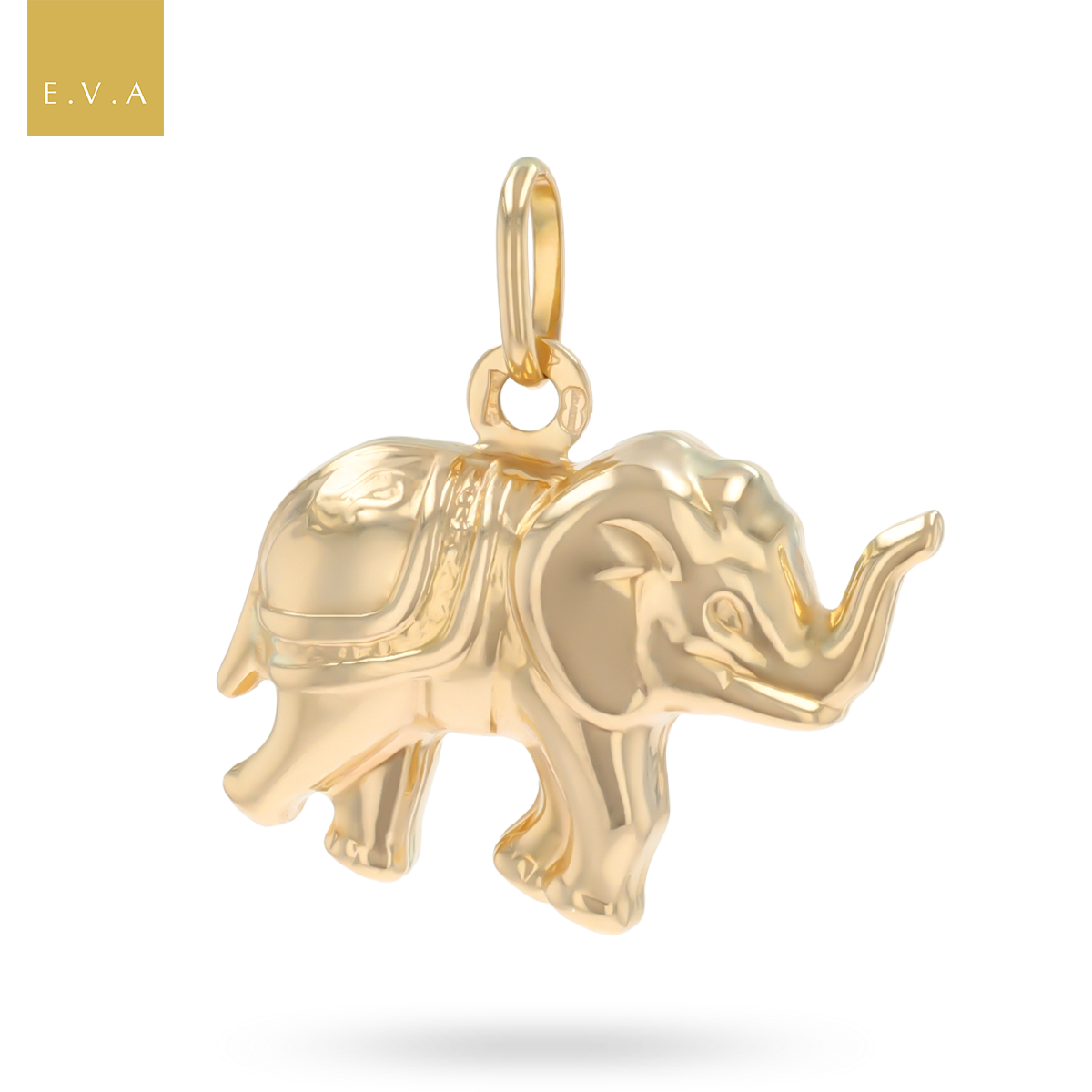 9ct Yellow Gold Hollow Elephant Pendant