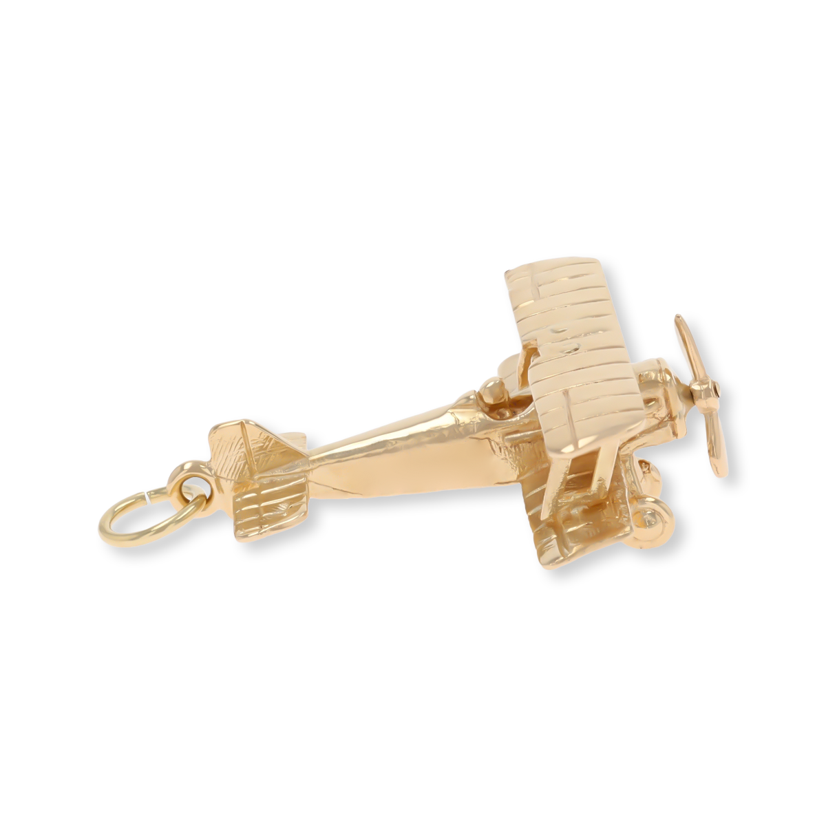 9ct Yellow Gold Biplane Charm