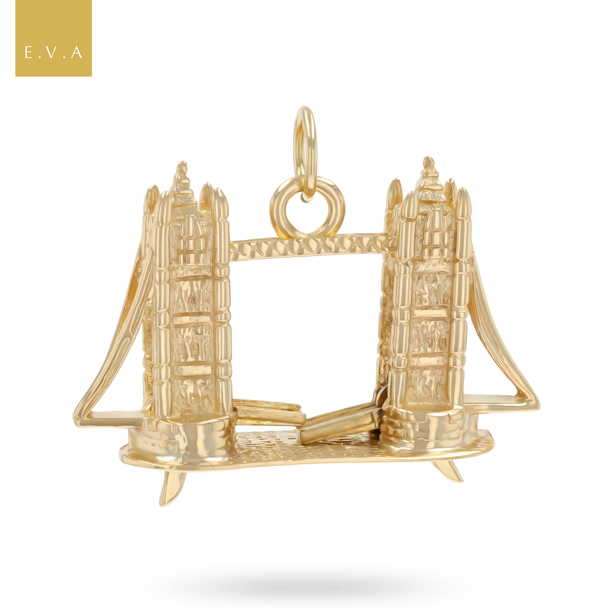 9ct Yellow Gold Moveable London Tower Bridge Charm