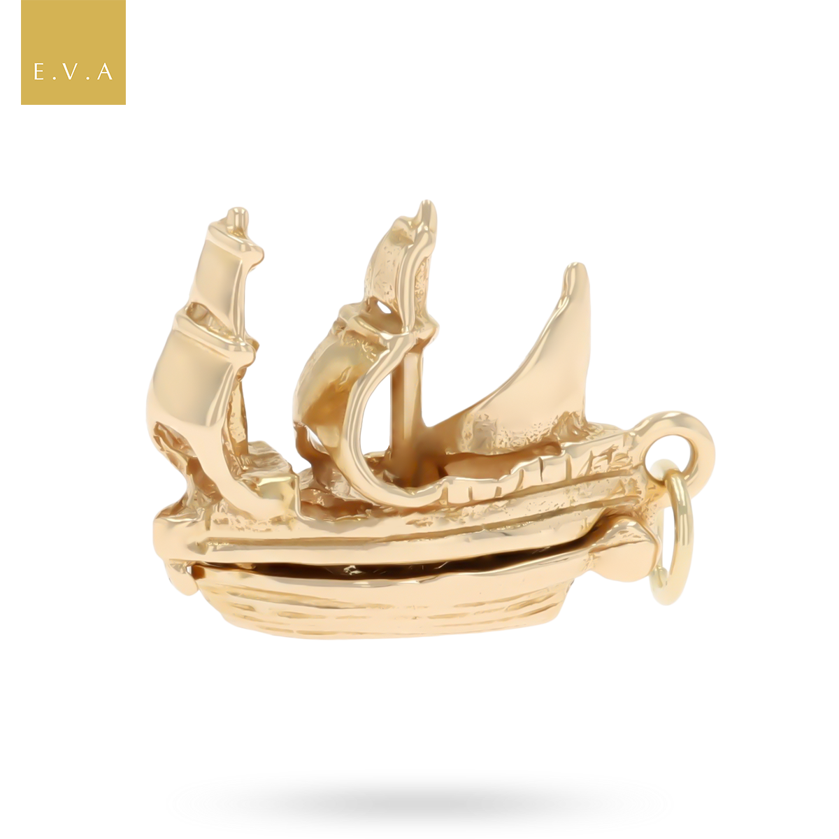 9ct Yellow Gold Galleon Ship Opening Charm