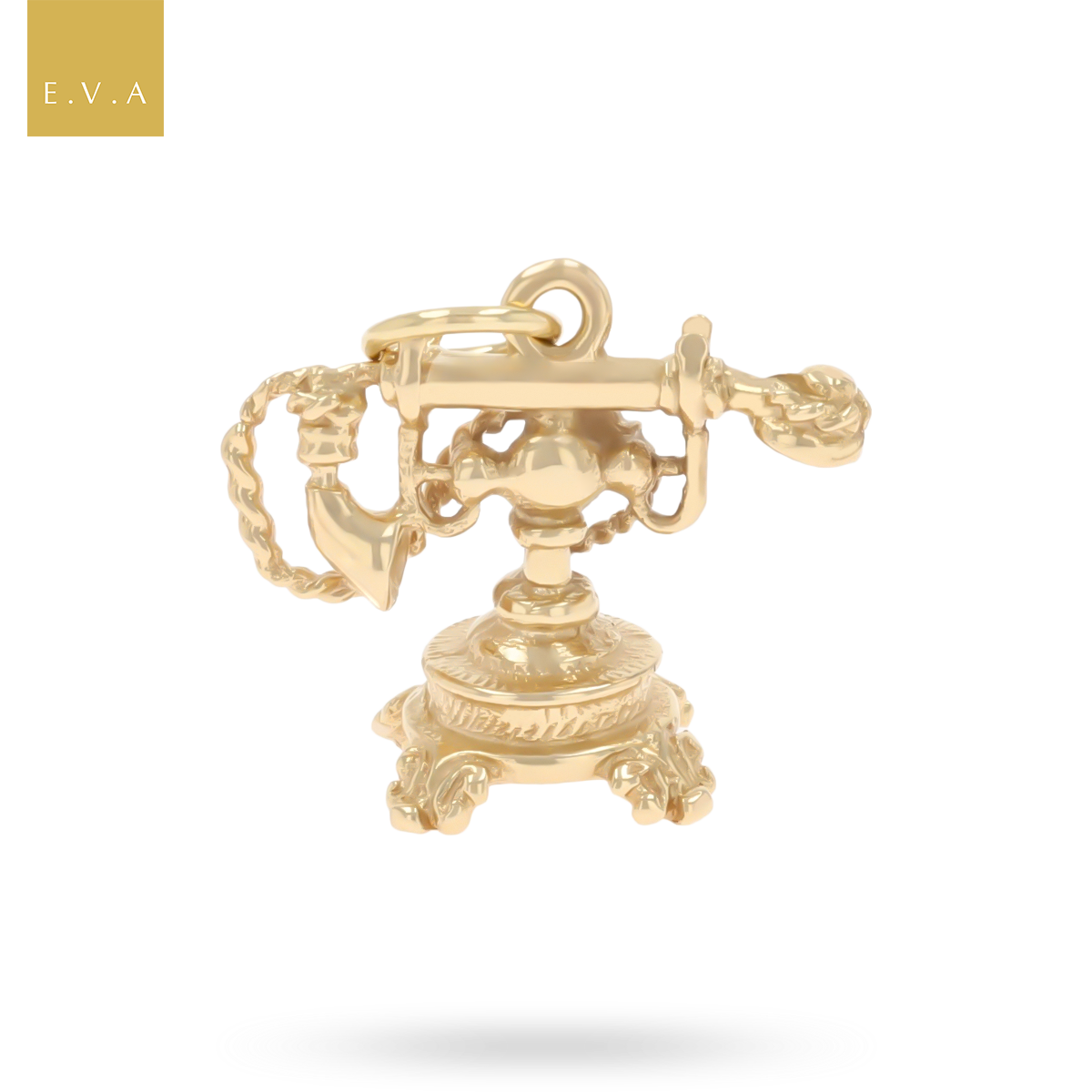 9ct Yellow Gold Old Fashioned Telephone Charm