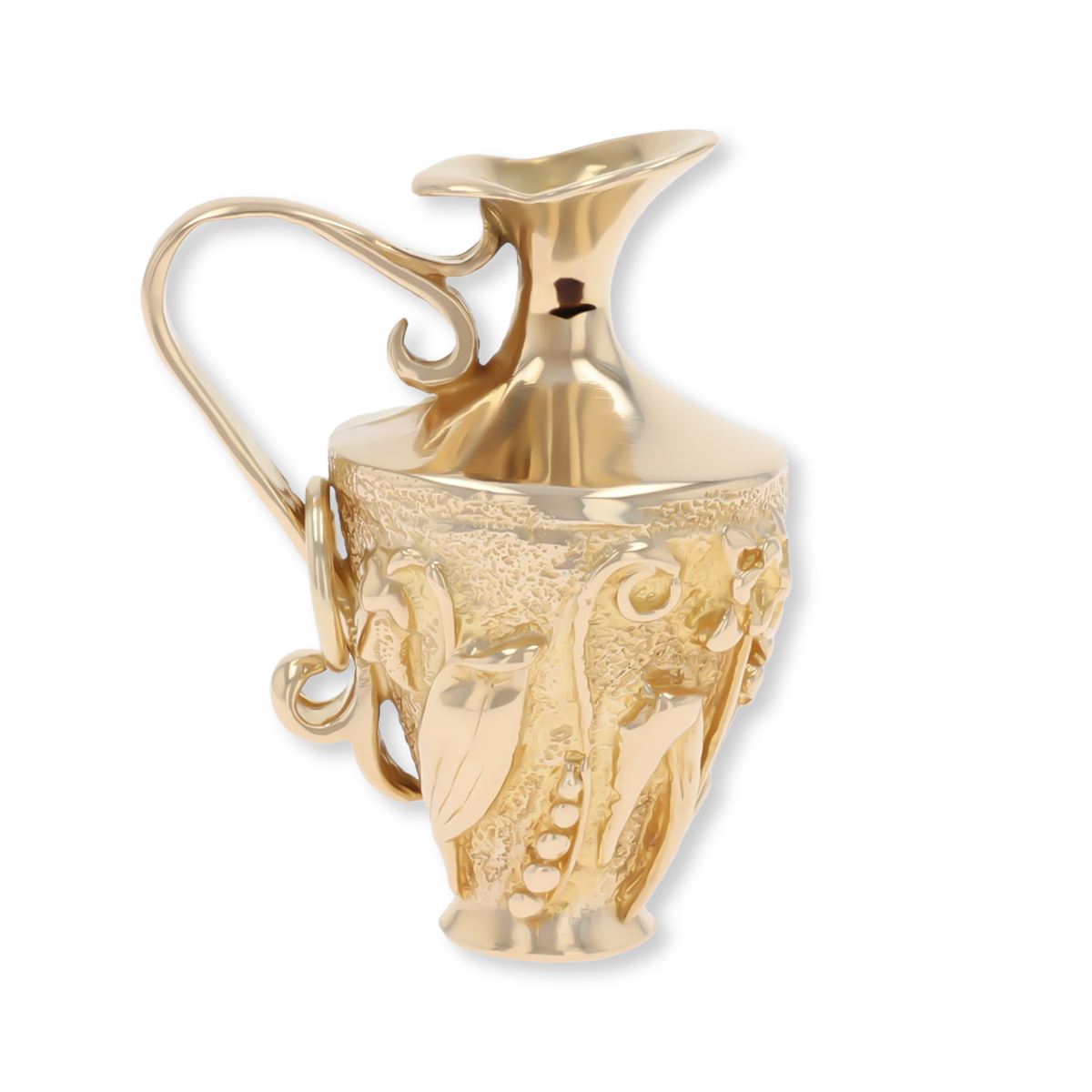 9ct Yellow Gold Floral Jug Charm