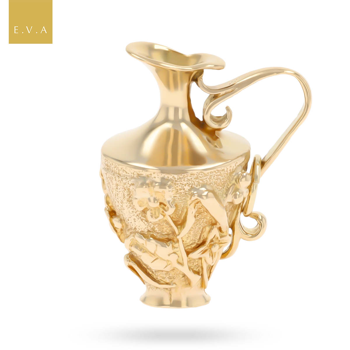 9ct Yellow Gold Floral Jug Charm