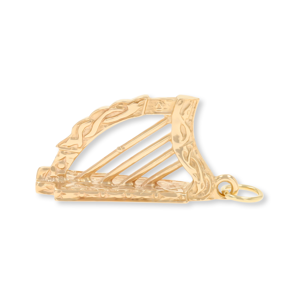 9ct Yellow Gold Celtic Harp Charm