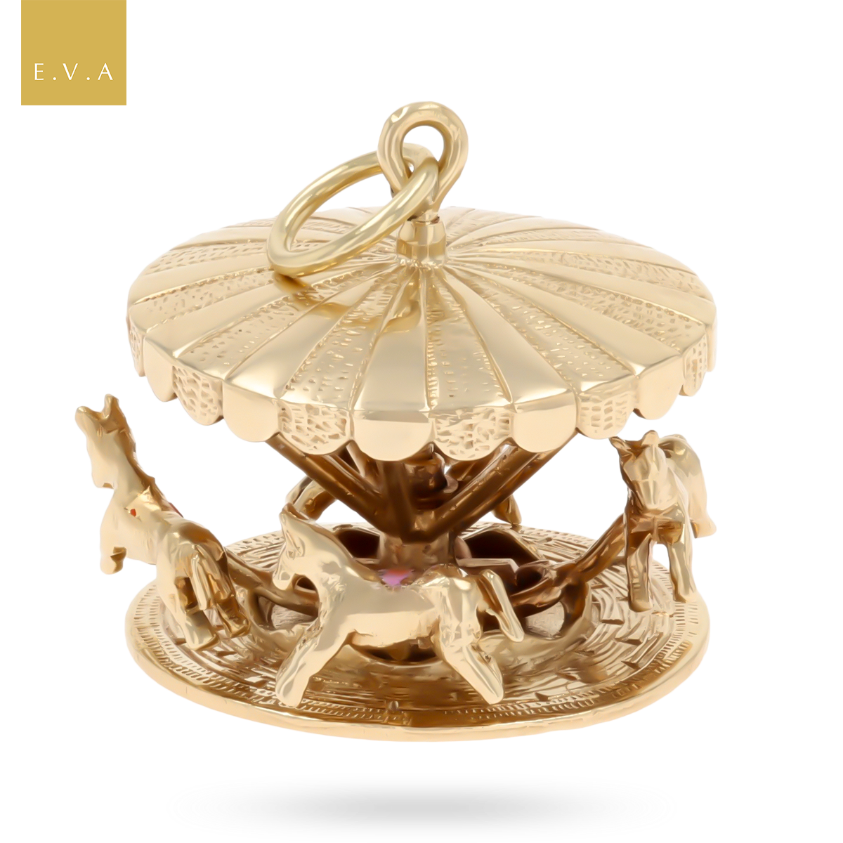 9ct Yellow Gold Moveable Carousel Charm