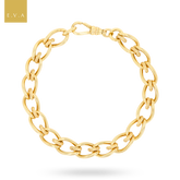 9ct Yellow Gold Elongated Curb & Cable Fancy Link Bracelet