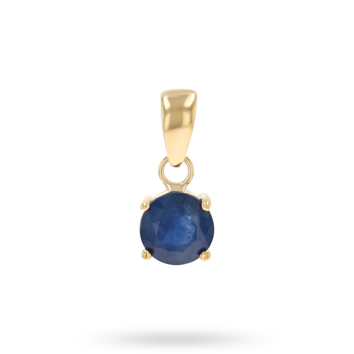 9ct Yellow Gold Round Shaped Sapphire Claw Set Pendant