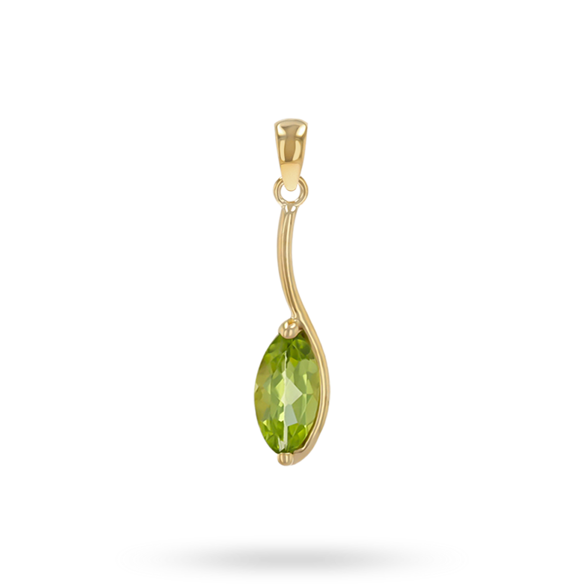 9ct Yellow Gold Marquise Shaped Peridot Pendant