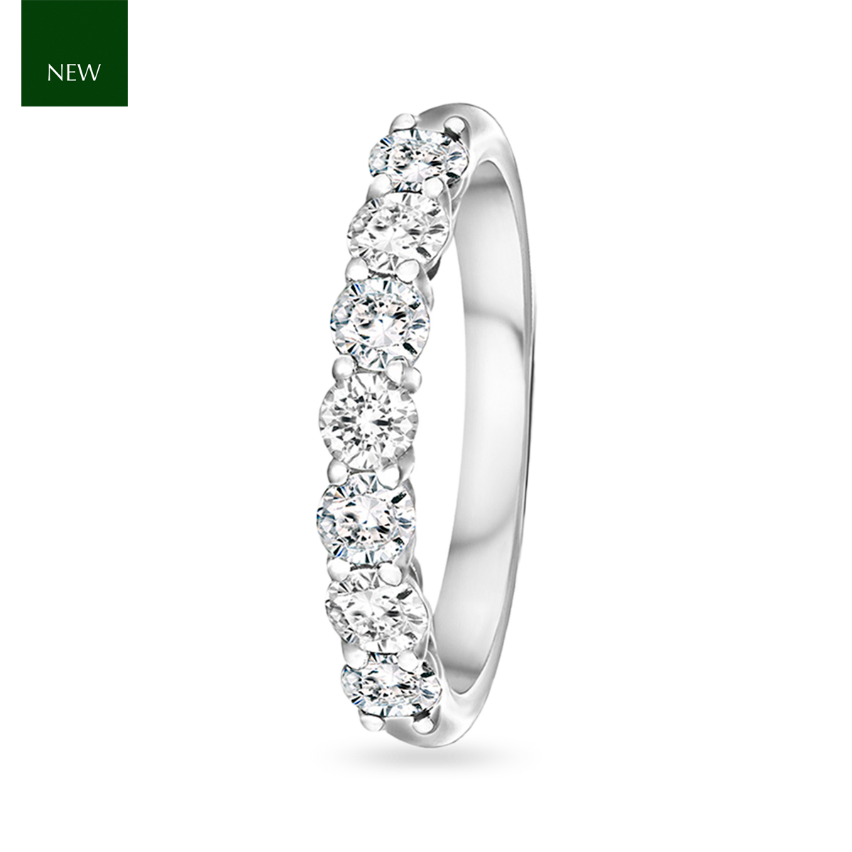 Sterling Silver Cubic Zirconia Seven Stone Ring