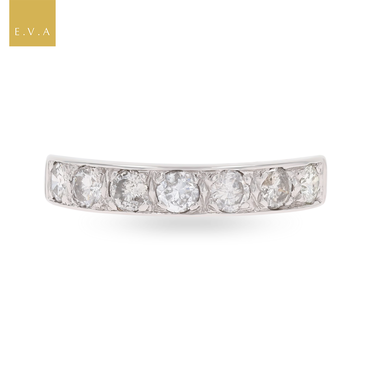 18ct White Gold Diamond Set Seven Stone Ring