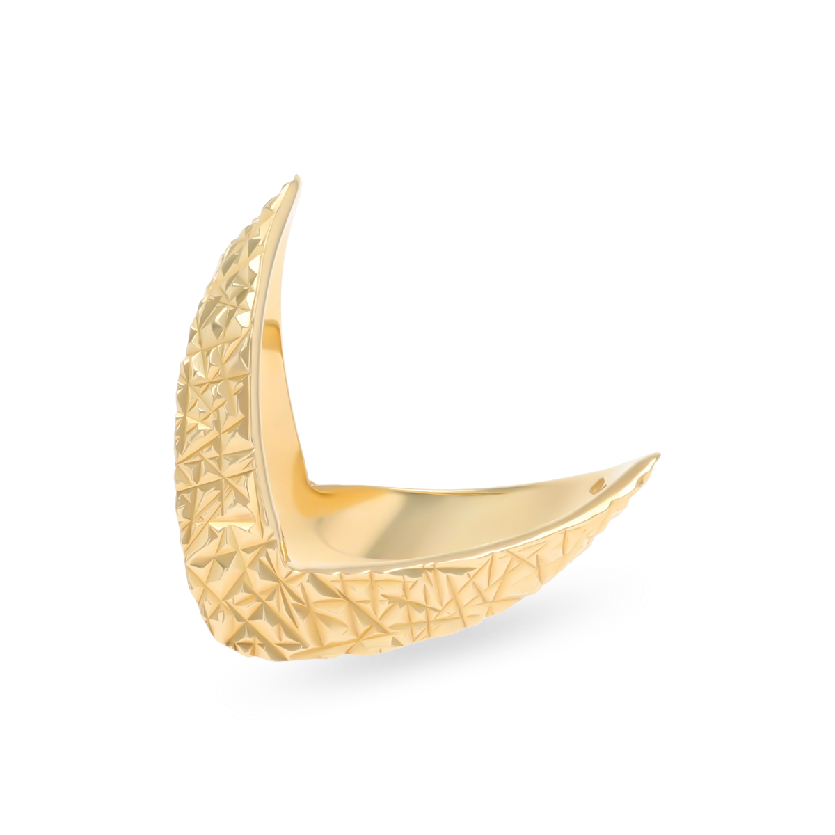 9ct Yellow Gold Diamond Cut Double Wishbone Ring