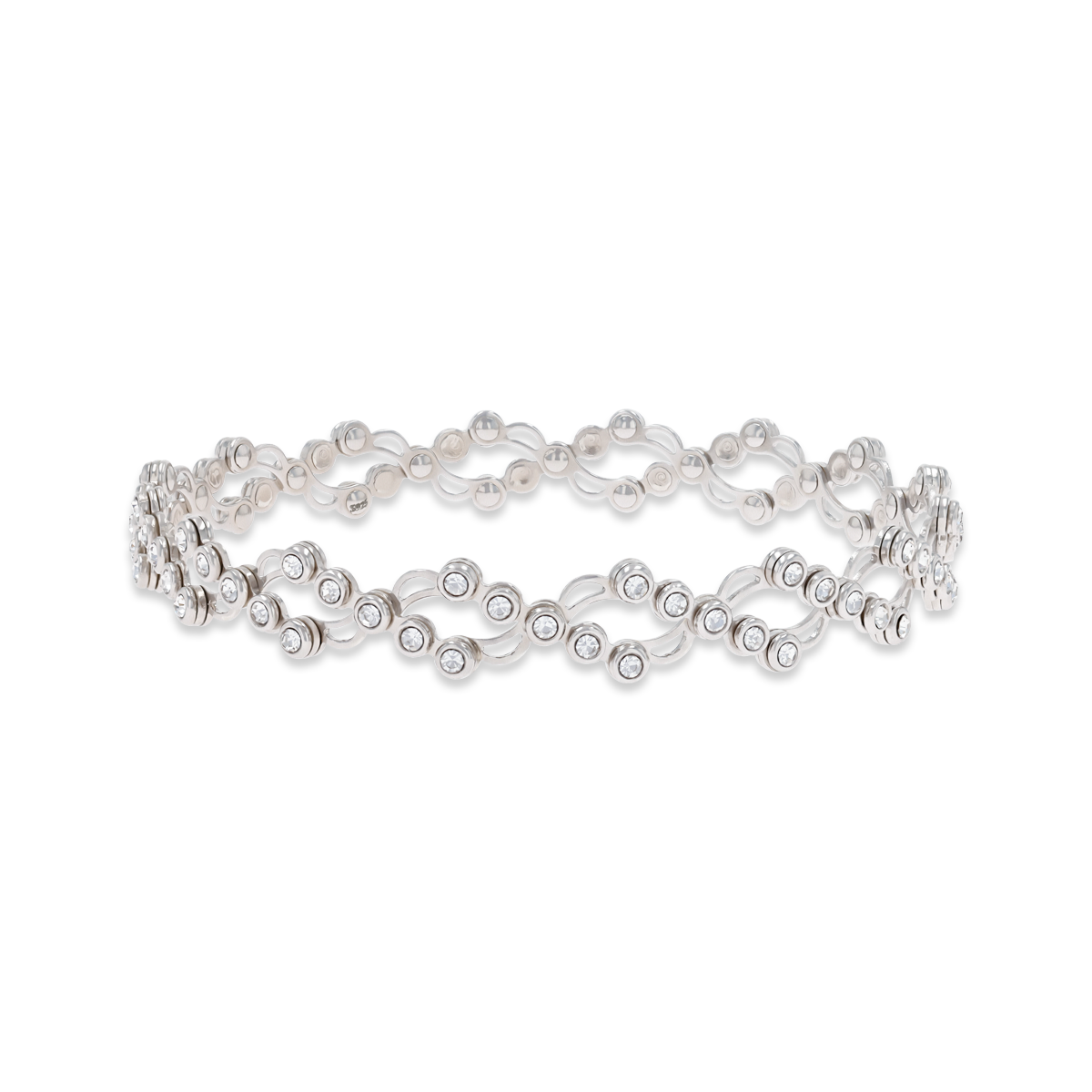 Sterling Silver Cubic Zirconia Set Expandable Ring