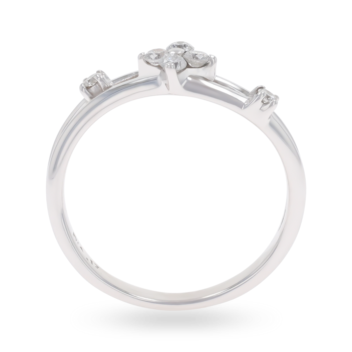 9ct White Gold Double Wave 0.17ctw Diamond Ring