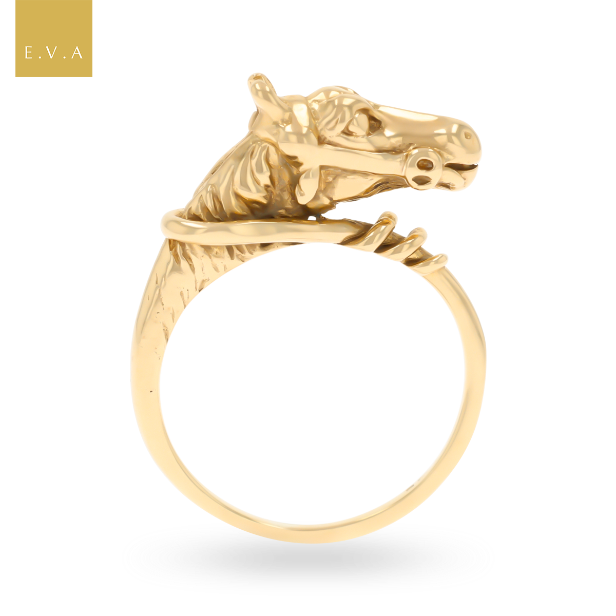 9ct Yellow Gold Equestrian Horse Ring