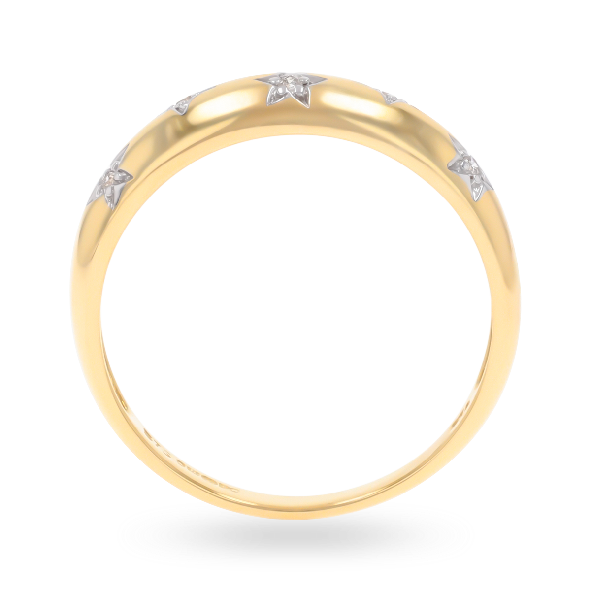 9ct Yellow Gold Star Set Diamond Ring