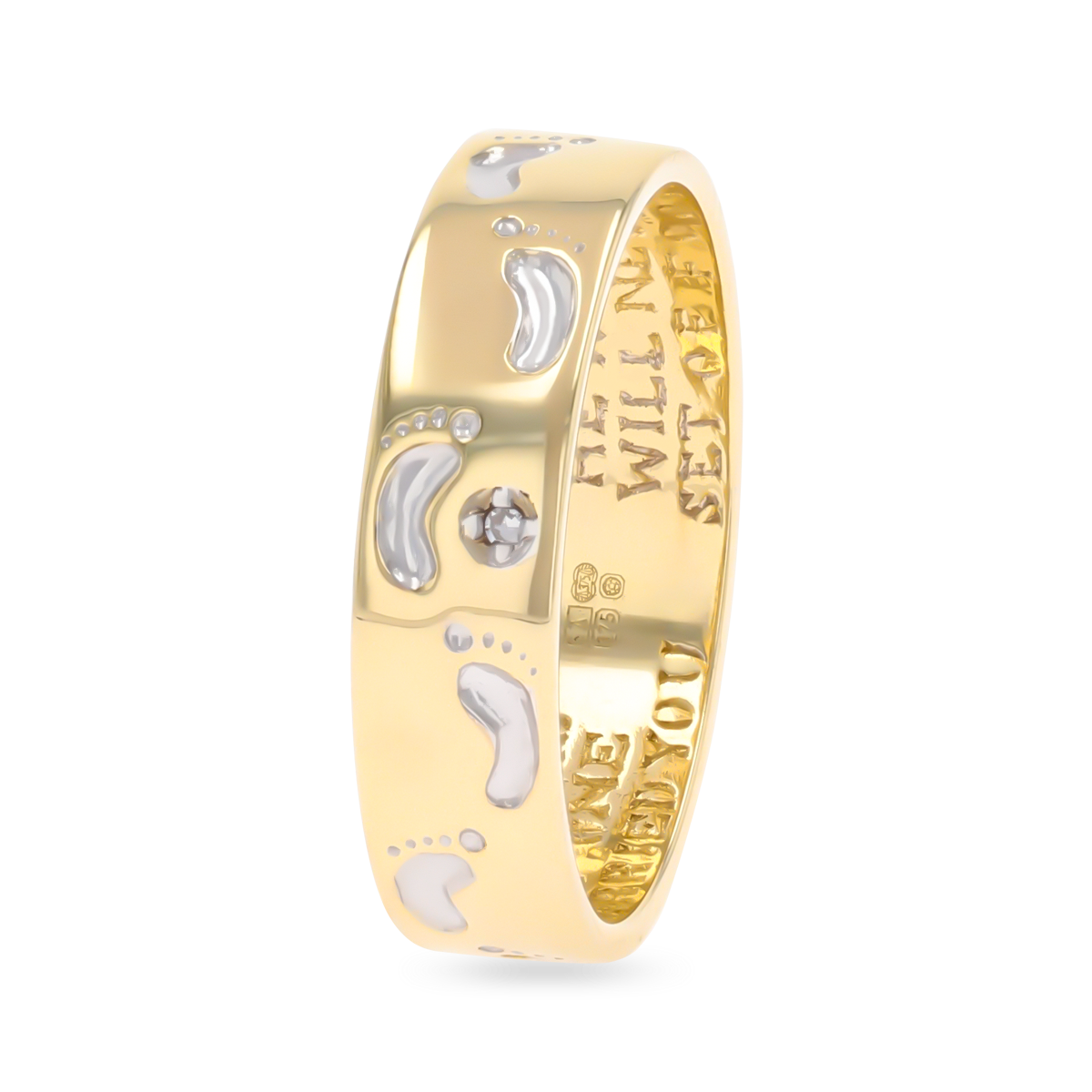 9ct Yellow Gold Footprint In The Sand Diamond Set Ring