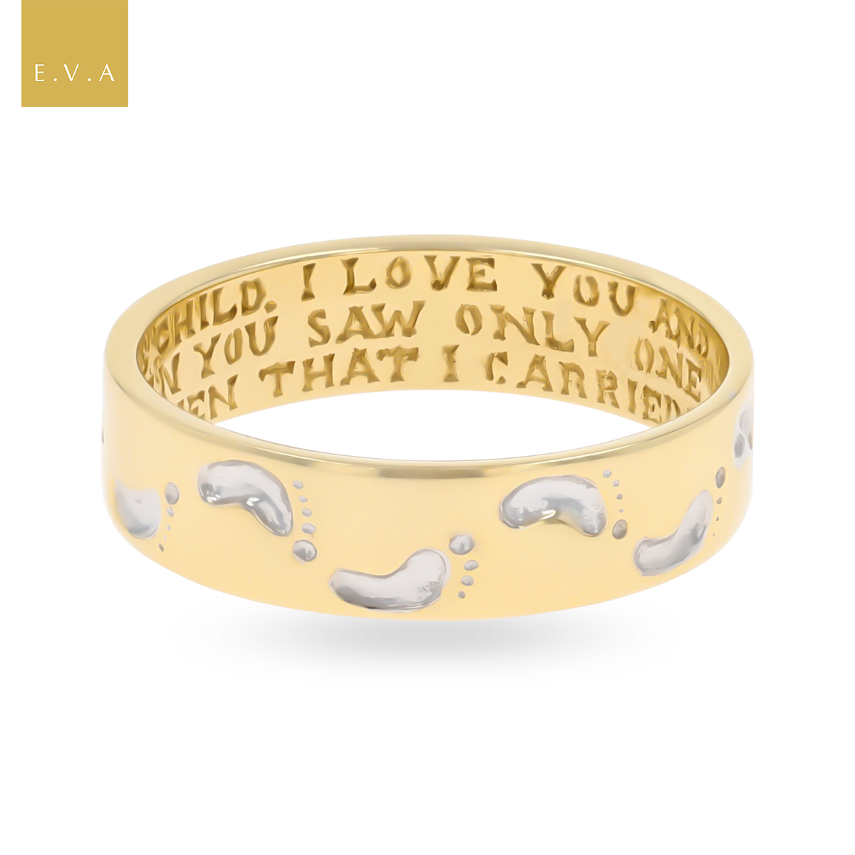 9ct Yellow Gold Footprint In The Sand Diamond Set Ring