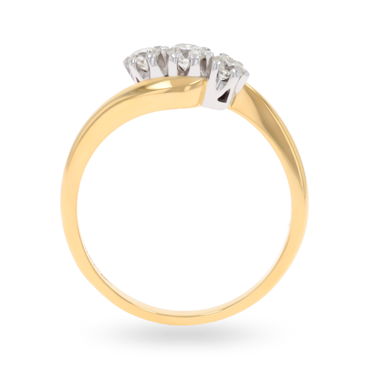 18ct Yellow Gold 0.33ctw Diamond Trilogy Twist Ring