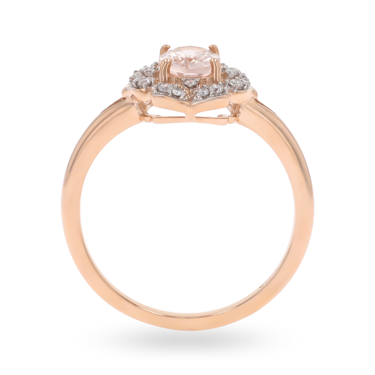 9ct Rose Gold Morganite & Diamond Cluster Ring