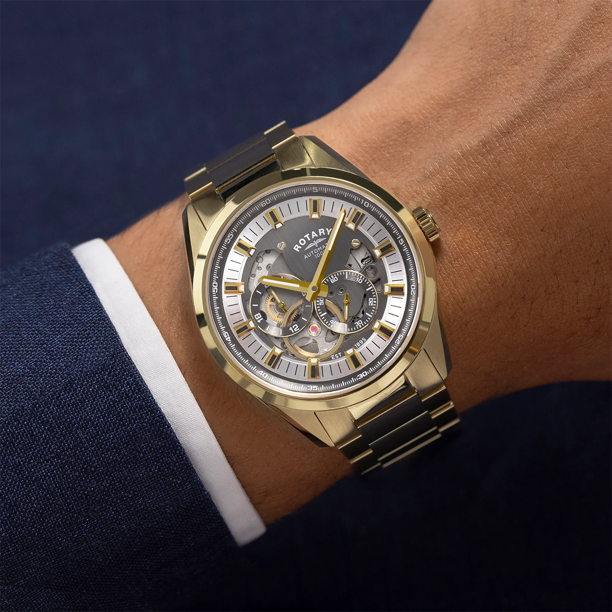 Seamatic Eclipse Automatic, Grey Dial with Gold Plated Bracelet