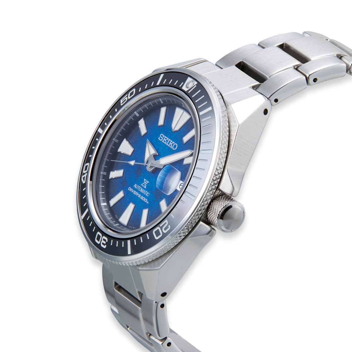Seiko Prospex “Save The Ocean” Samurai Manta Ray, Black Bezel with Stainless Steel Bracelet - SRPE33K1