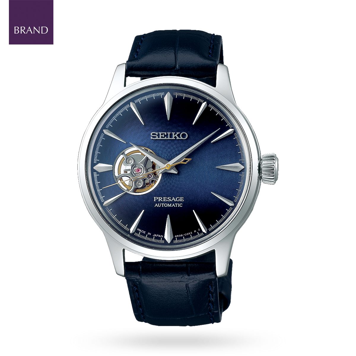 Seiko Presage Cocktail Time 'Blue Moon', Blue Dial with Blue Leather Strap - SSA405J1