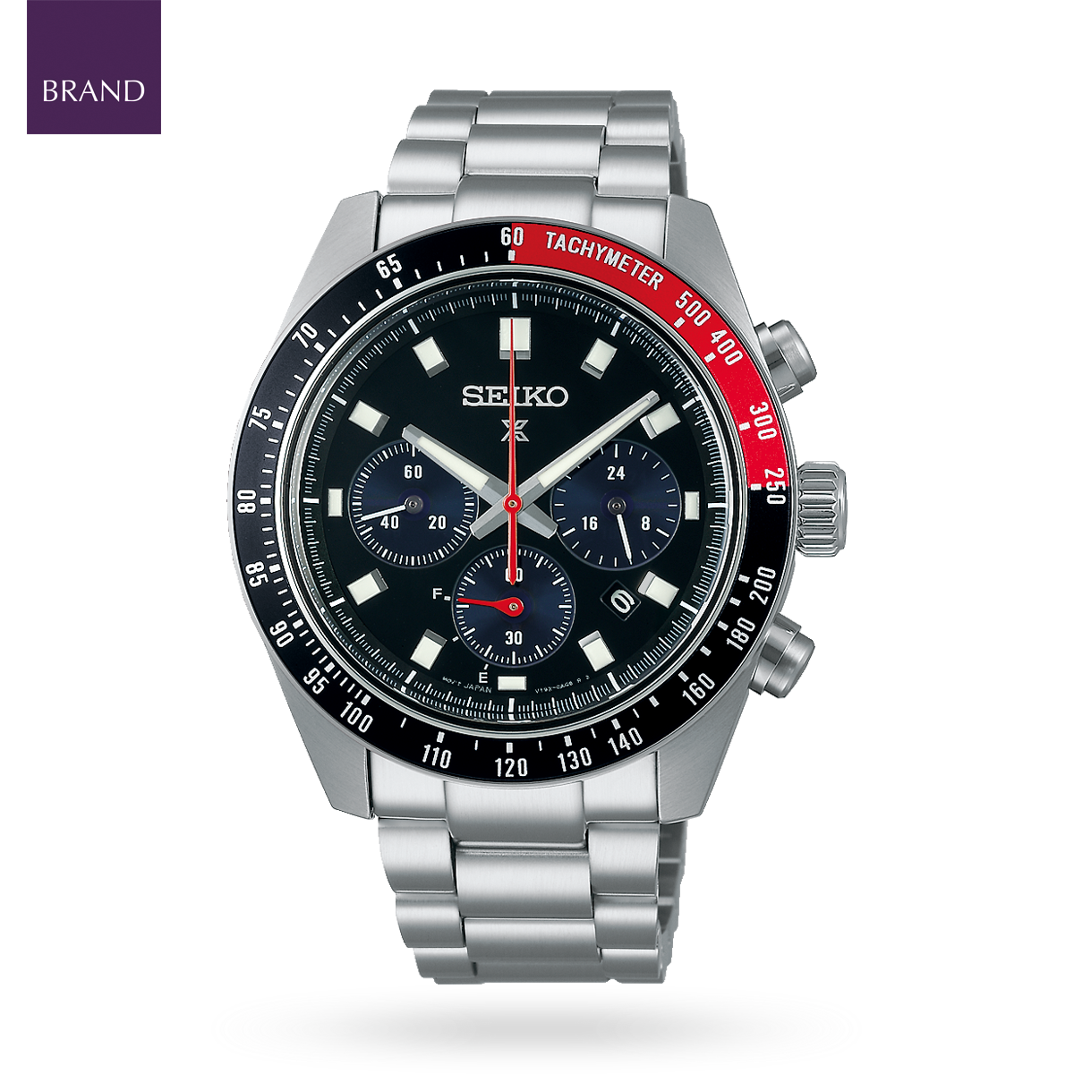 Seiko Prospex Speedtimer “Go Large” Solar Chronograph, Black Dial With Stainless Steel Bracelet - SSC915P1