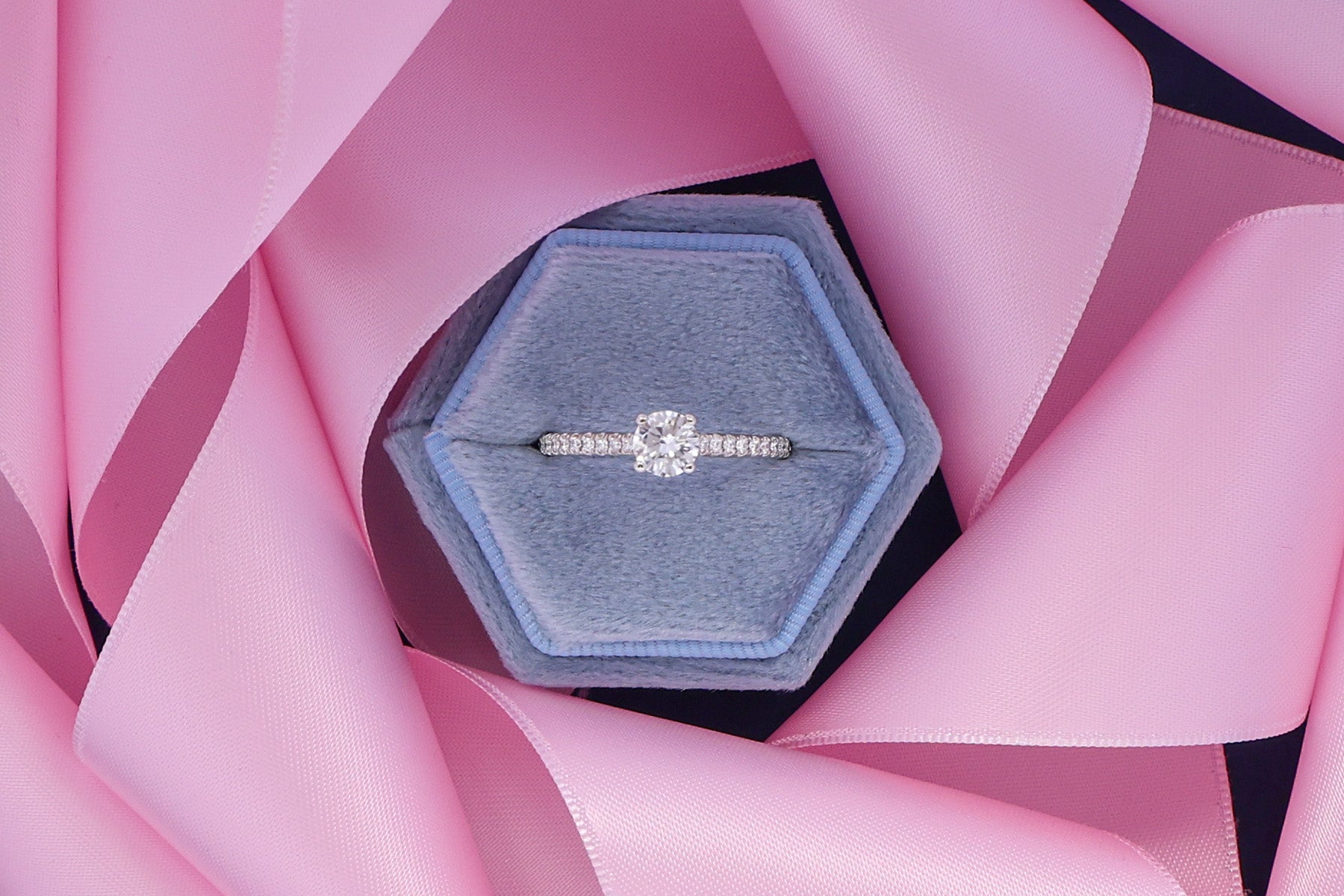 Platinum Round Brilliant Cut Diamond Solitaire & Shoulder 0.74ctw Ring