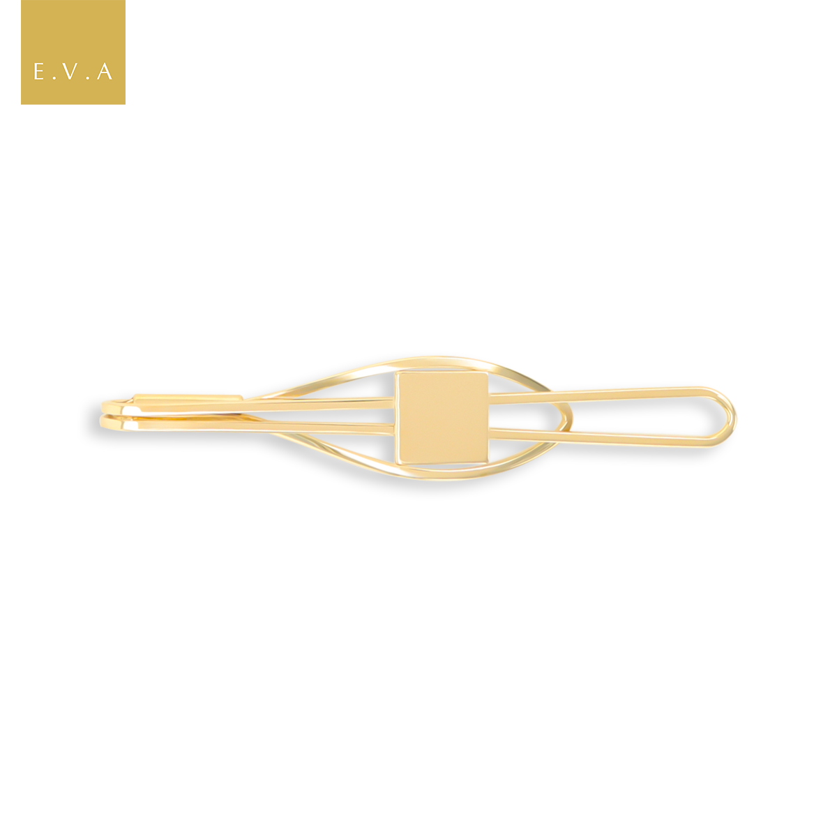 9ct Yellow Gold Square Tie Slide