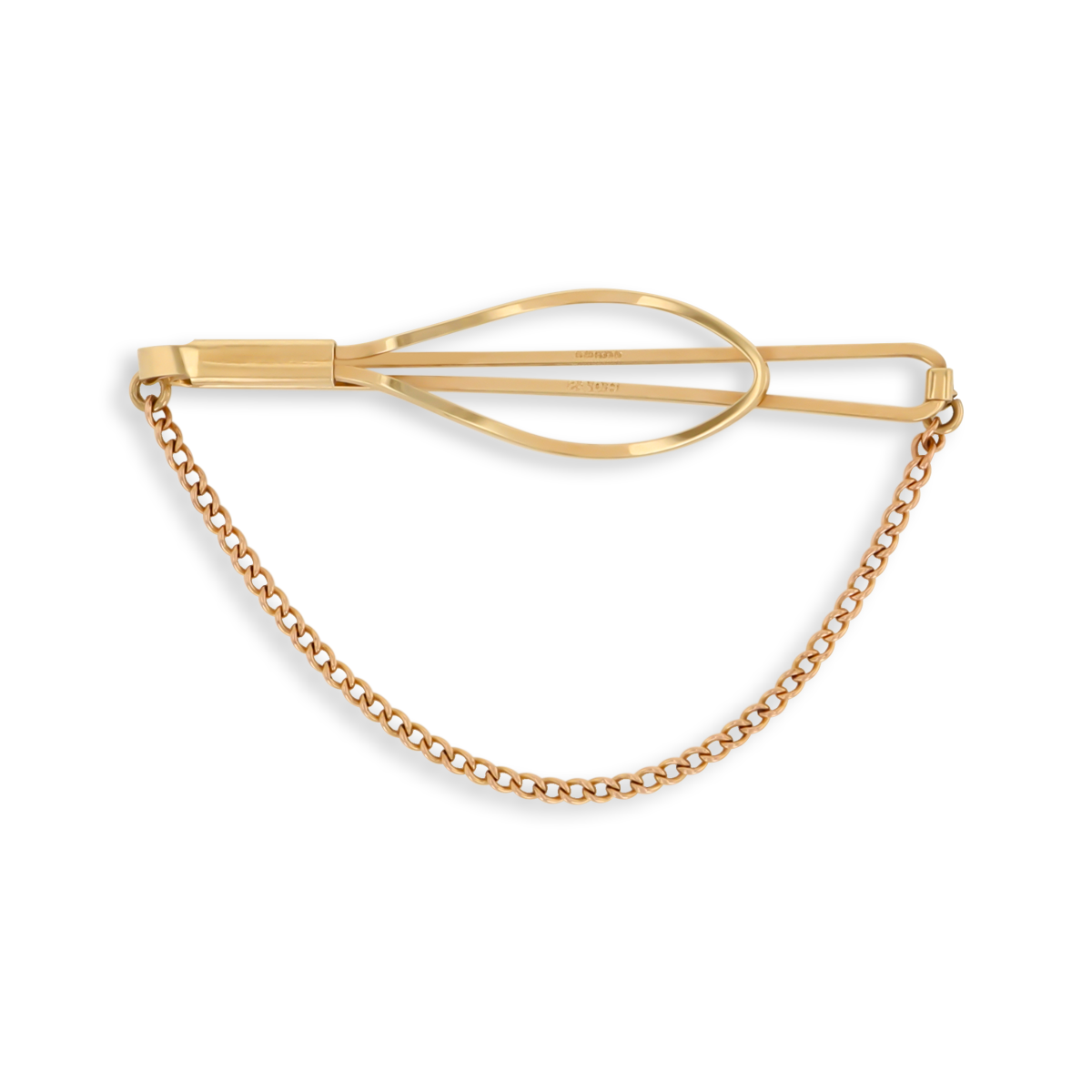 9ct Yellow Gold Tie Slide With Chain