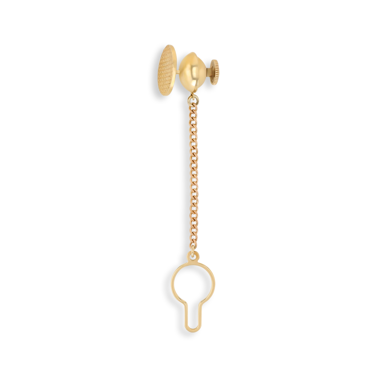9ct Yellow Gold Engine Turned Round Tie Pin