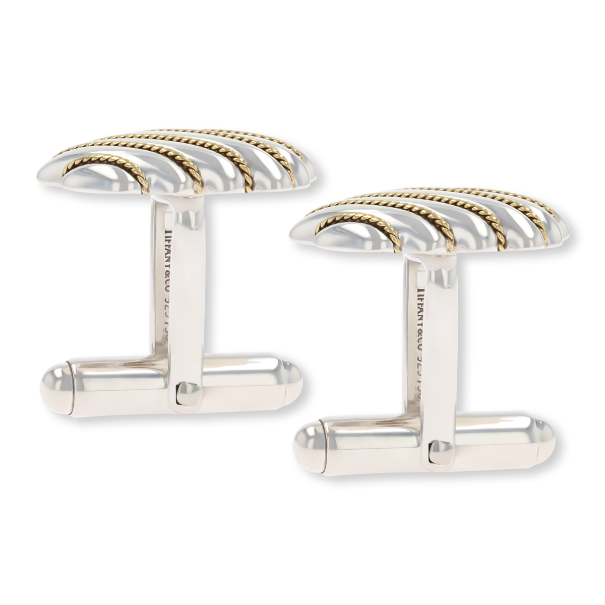 Tiffany & Co. Sterling Silver & 18ct Yellow Gold Cufflinks