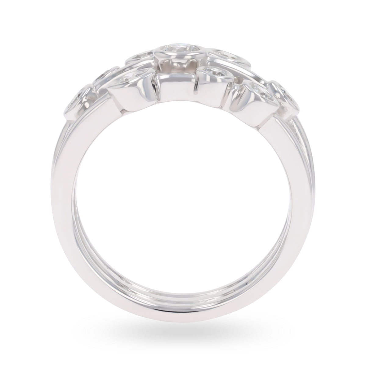 Platinum Three Strand 0.49ct Diamond Bubble Ring