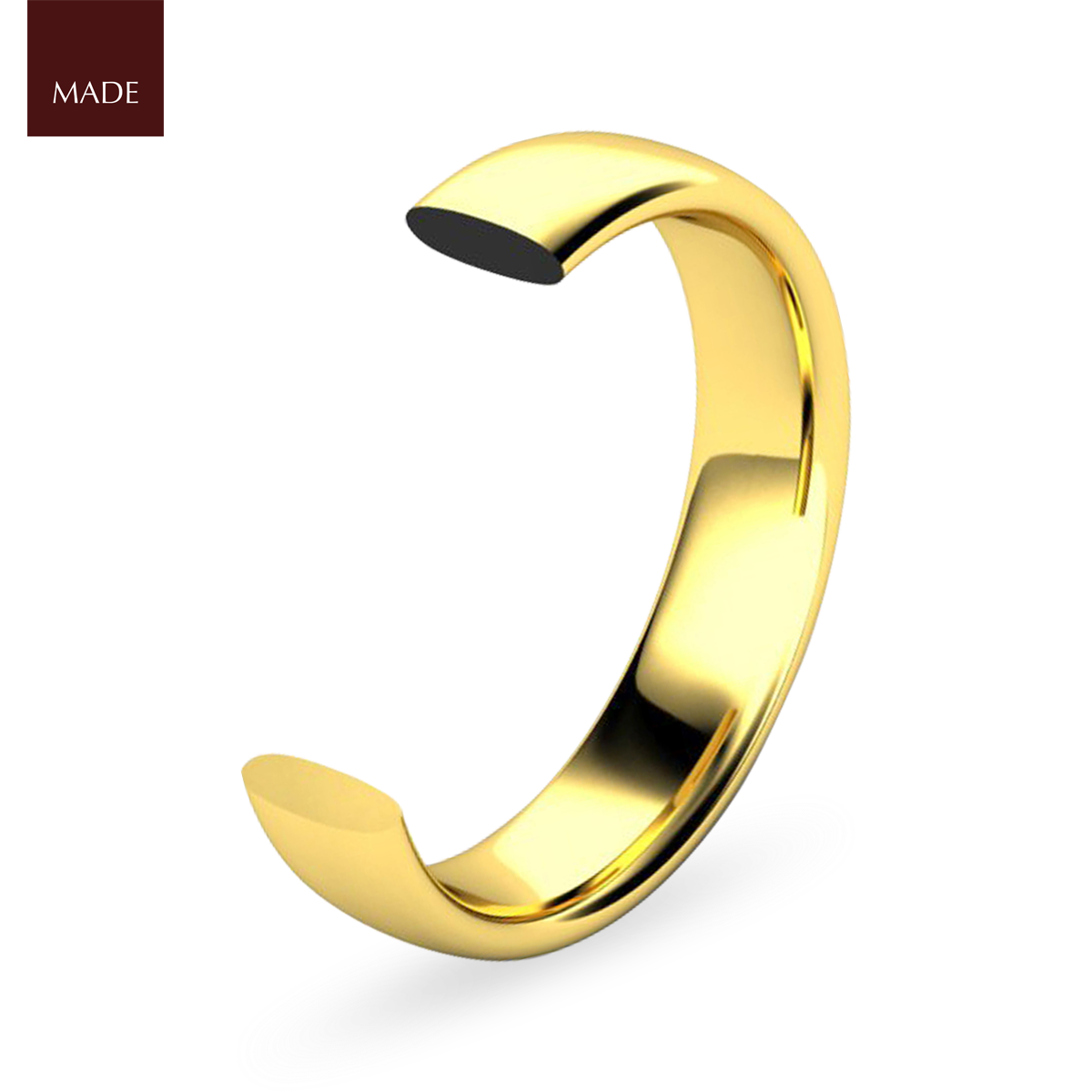 Slight Court Wedding Band - Profile