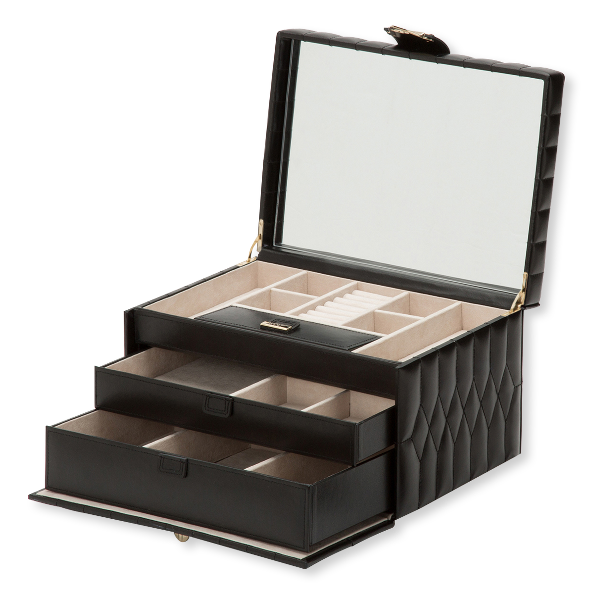 Caroline Medium Black Jewellery Case