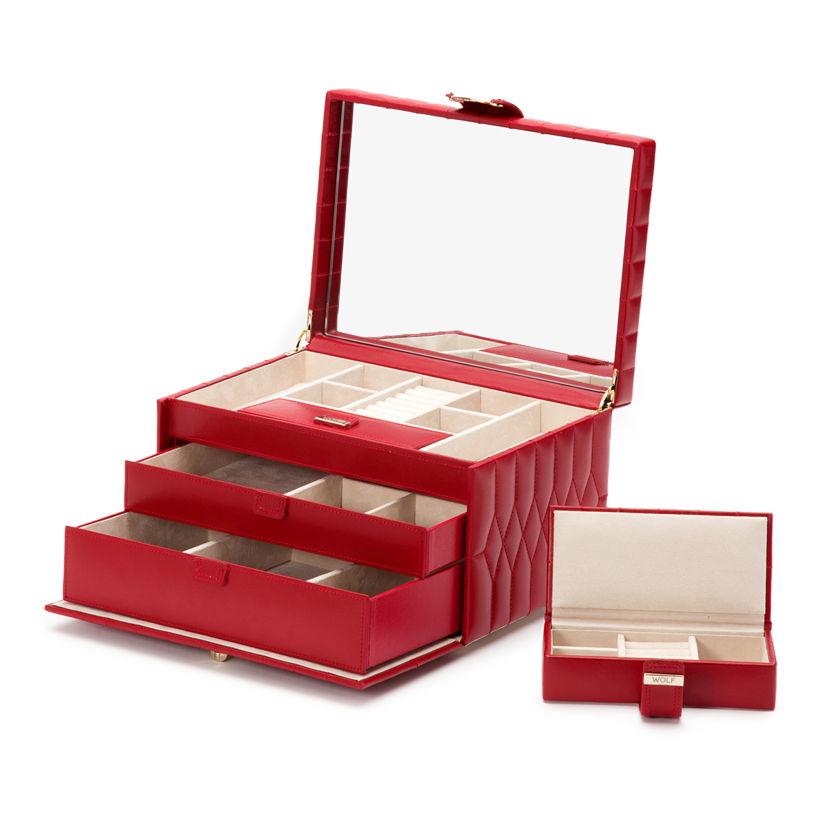Caroline Medium Red Jewellery Case